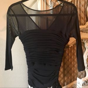 Signature by Sangria Sheer Rouched Blouse NWT